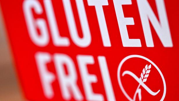 Das Bild zeigt ein Schild mit der Aufschrift "Glutenfrei".