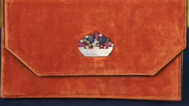 Vintage Cartier-Clutch mit Edelsteinen am Verschluss