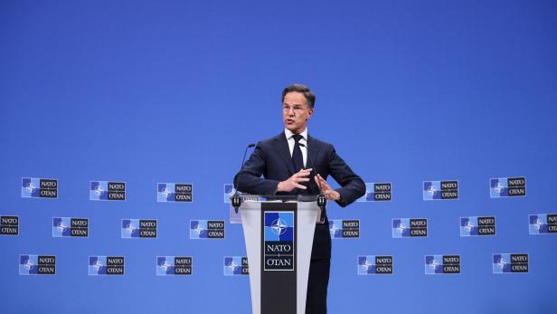 NATO Secretary General Mark Rutte holds a press conference, in Brussels