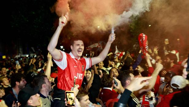 Arsenal-Fans feiern