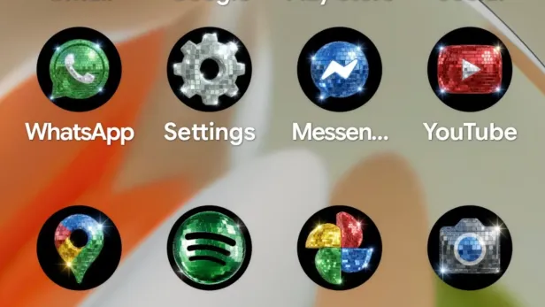 Google-Icons im Diskokugel-Look
