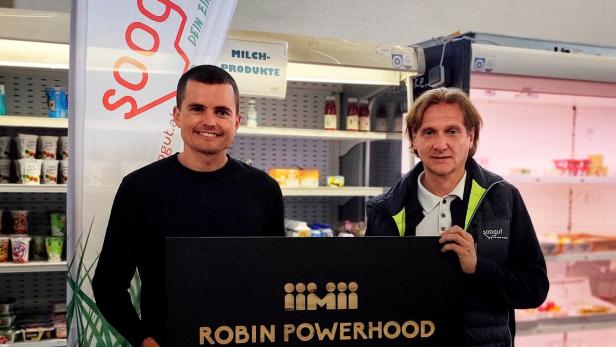 Valentin Neuhauser und Wolfgang Brillmann freuen sich über eine Kooperation der soogut-Märkte mit Robin Powerhood.