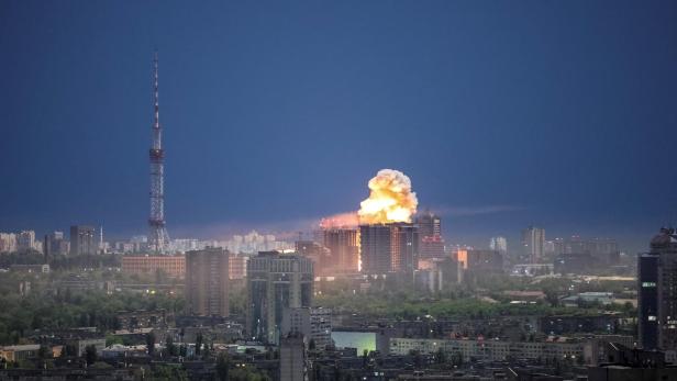 Explosion in Kiew in der Nacht auf Dienstag.