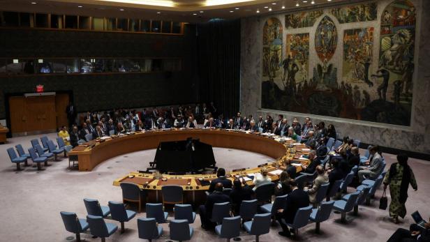 Chinese Foreign Minister Wang Yi attends a Security Council meeting at the United Nations headquarters in New York City