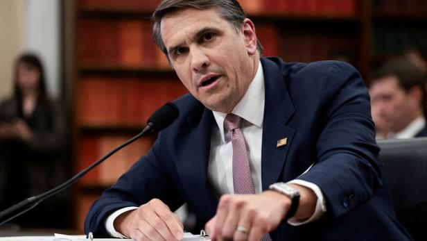 FILE PHOTO: Acting U.S. Attorney General Todd Blanche speaks at a hearing in Washington