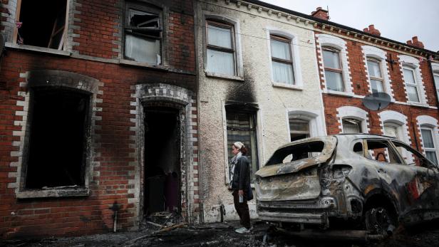 Aftermath of anti-immigrant protests after a June 8 knife attack left a man seriously injured and prompted police to declare a critical incident, in Belfast