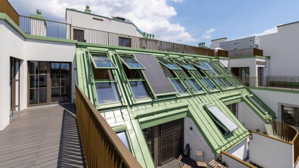 Blick auf Dachgeschoßwohnung