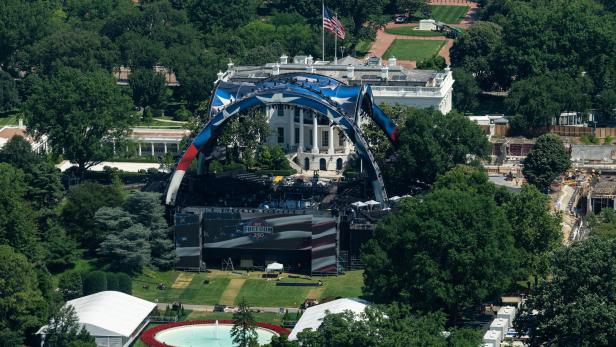 Preparations ahead of the UFC Freedom 250 fights, at the White House