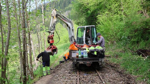 Schwellenaustausch auf der Bergstrecke 