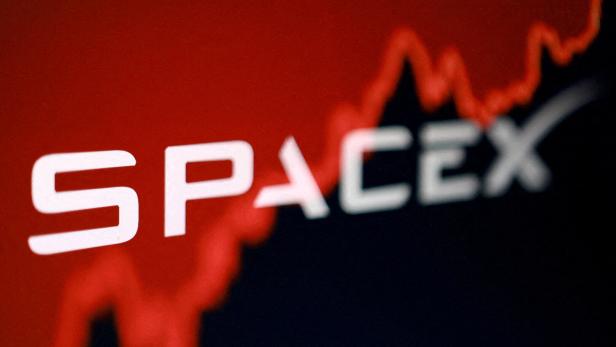 FILE PHOTO: Illustration shows SpaceX logo and rising stock graph