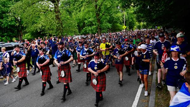 Die schottische "Tartan Army" in Boston.