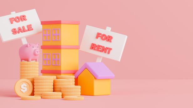 3d rendering concept real estate investment illustration.