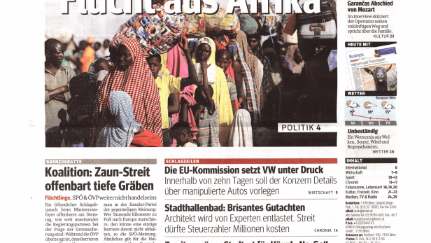 Schlagzeile vom 11.11.2015Flucht aus AfrikaKurier
