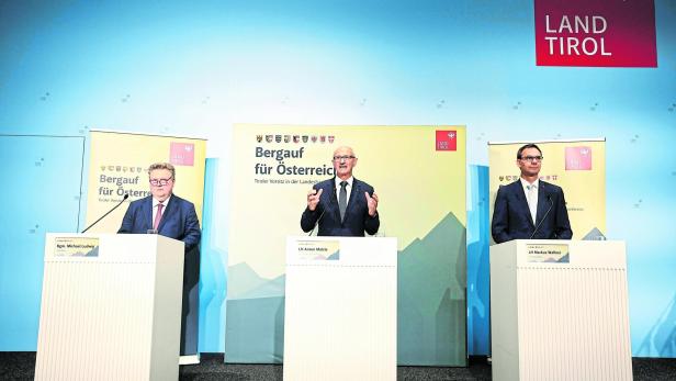 LAND TIROL: SITZUNG DER LANDESHAUPTLEUTE: LUDWIG (SPÖ) / MATTLE (ÖVP) / WALLNER (ÖVP)