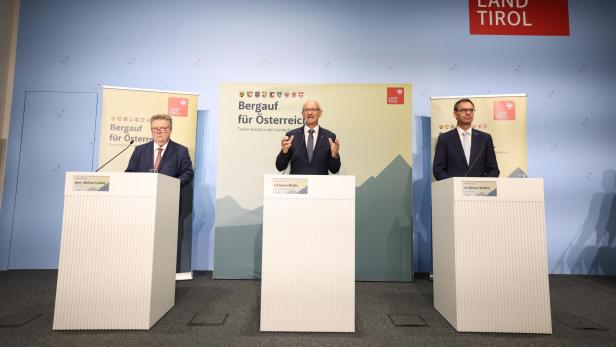 LAND TIROL: SITZUNG DER LANDESHAUPTLEUTE: LUDWIG (SPÖ) / MATTLE (ÖVP) / WALLNER (ÖVP)