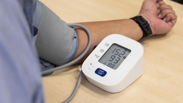 Blood pressure examination result suggested hypertension with high systolic and diastolic readings