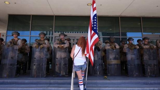 Anti-ICE Protest is held during Fourth of July Holiday