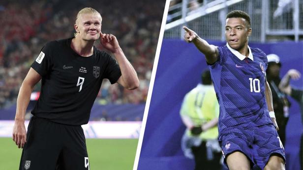 Haaland (l.) gegen Mbappe