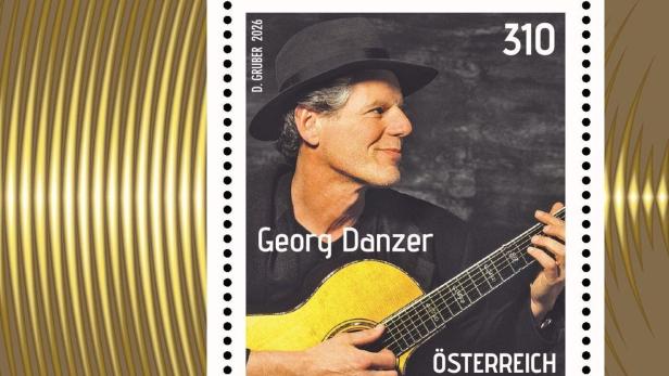Jö, schau: Sonderbriefmarke zum  80. Geburtstag von Georg Danzer