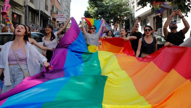 FILE PHOTO: Turkey's LGBT+ community gather for a pride parade, in Istanbul