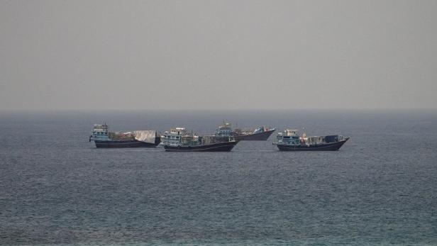 Vessels at the Strait of Hormuz, as seen from Musandam