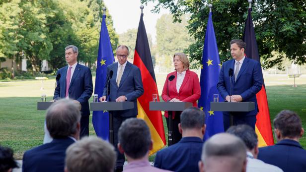Press conference following Germany's government coalition talks on reforms at the Chancellery, in Berlin