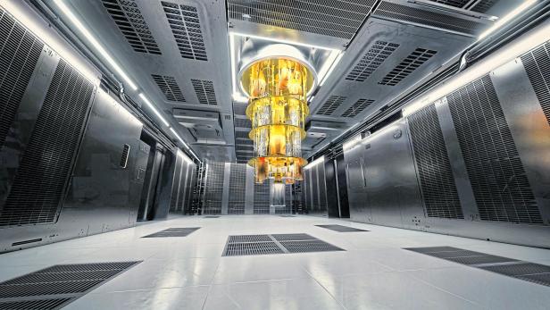 Das Kühlsystem eines Quantencomputers. 