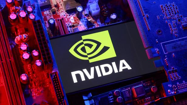 FILE PHOTO: Illustration shows NVIDIA logo and computer motherboard