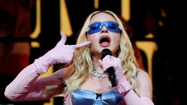 Madonna performs during a surprise concert in New York City