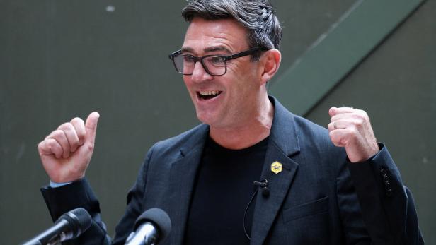 Britain's Makerfield MP Burnham delivers a speech at the People's History Museum in Manchester