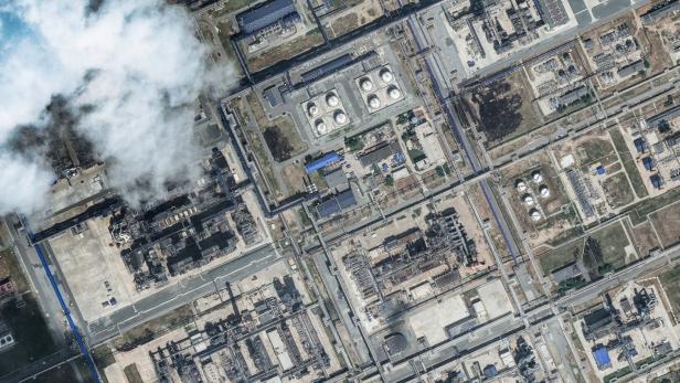 Satellite image show smoke rising from Russia's largest oil refinery after drone attack
