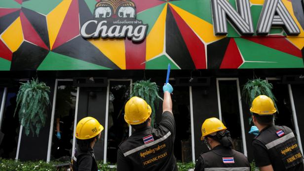 Site of a deadly fire at a pub in Bangkok