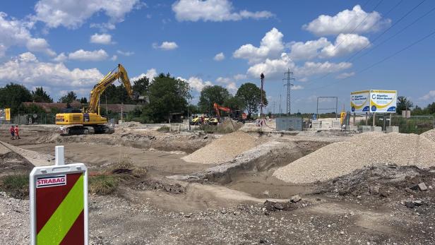 Die Bauarbeiten an der Anschlussstelle zur S4 in Wiener Neustadt.
