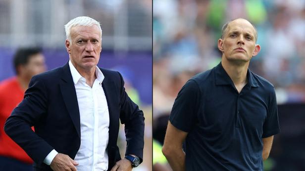 Trainer-Duell: Didier Deschamps (li.) und Thomas Tuchel