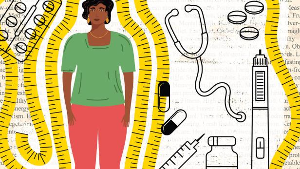 Editorial Style Weight Loss Medication Options Concept In Collage