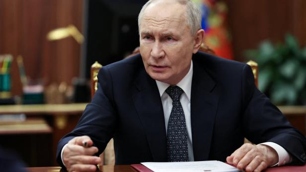 Russian President Vladimir Putin meets with Yevgeny Balitsky, Moscow-installed governor of Russian-controlled parts of the Zaporizhzhia region, in Moscow