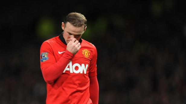 Manchester United (im Bild Wayne Rooney) kassierte gegen David Moyes&#039; Ex-Klub Everton eine 0:1-Heimniederlage.