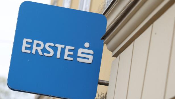 The logo of Erste Group Bank outside of one of its branch offices in Vienna