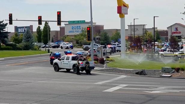 Emergency responders at the site of a fatal shooting incident in Twin Falls