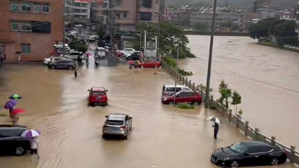 Typhoon Noul brings heavy torrential rain, in Puning