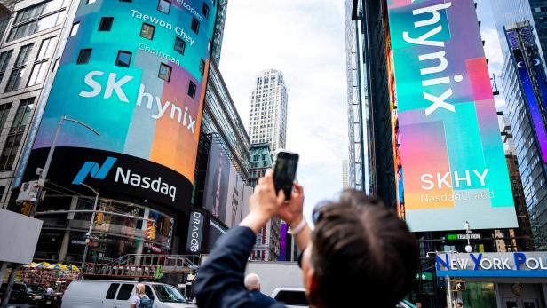 SK Hynix at the Nasdaq market in New York