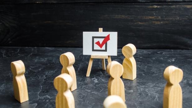 A person agitates people and employees to vote in an election or referendum. Political race, problem solving, propoganda. Business planning and management. Presentation and speech.
