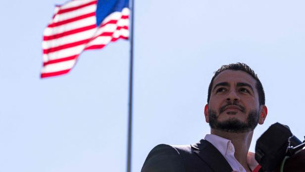 US-MICHIGAN-DEMOCRATIC-SENATE-PRIMARY-WINNER-ABDUL-EL-SAYED-HOLD