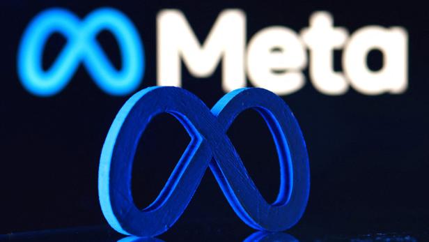 Illustration shows 3D-printed Meta logo
