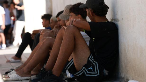 Mass crossings of migrants on foot and by sea from Morocco into Spanish territory, in Ceuta