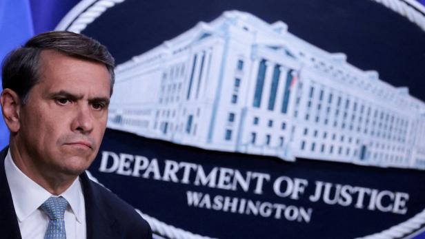 FILE PHOTO: Acting US Attorney General Todd Blanche announces new Trump administration actions against the Jalisco New Generation Cartel (CJNG) at the Justice Department