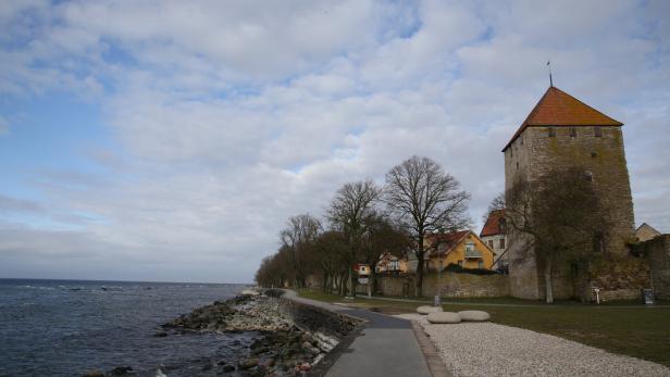 A view of the coast along Visby on the Baltic Sea island of Gotland