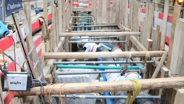 Offene Baustelle am Bauernmarkt 