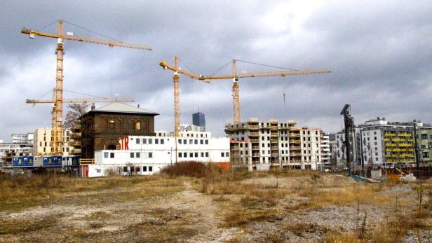 Im Bild der Nordbahnhofs  in Wien während der Bauphase: mittlerweile ist er fertiggestellt und bezogen.