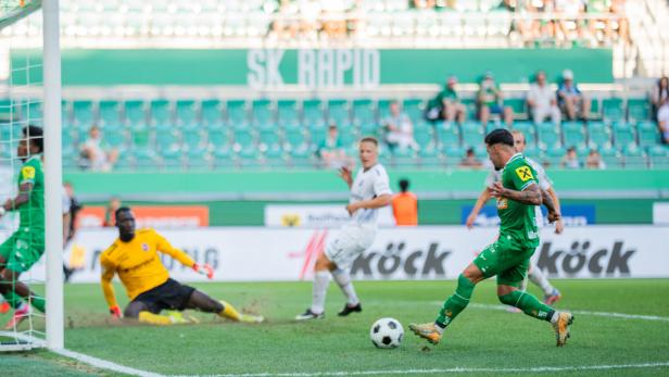 Tilio erzielt das 1:0 für Rapid